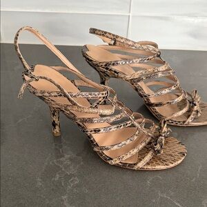 Via Spiga Snakeskin Strappy Heels